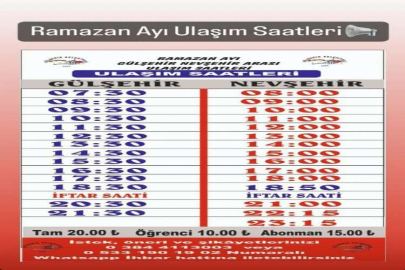 Gülşehir otobüslerine Ramazan ayı düzenlemesi