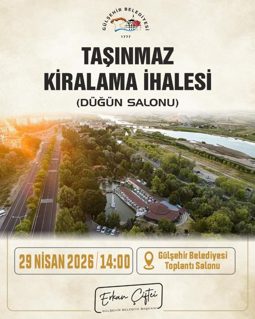Gülşehir Belediyesi’nden 10 Yıllık Açık Hava Düğün Salonu Kiralama İhalesi